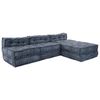 vidaXL Modular Sofa Geometric 4 pcs Indigo 70 x 70 x 56 cm Fabric