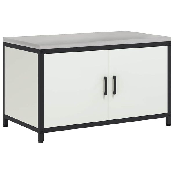 vidaXL Kitchen Storage with Shelf White 90 x 50 x 53 cm Steel