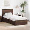 vidaXL Bed Frame Brown Oak and Silver 75 x 190 cm Engineered Wood