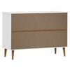 vidaXL Drawer Cabinet MOLDE White 113x40x80 cm Solid Wood Pine