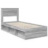 vidaXL Bed Frame with Storage Grey Sonoma 90 x 190 cm Solid Pine Wood