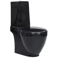 vidaXL Ceramic Toilet Back Water Flow Black