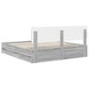 vidaXL Bed Frame with Drawer Grey Sonoma 200 x 200 cm Engineered Wood
