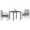 vidaXL Garden Dining Set 3 pcs Grey Poly Rattan