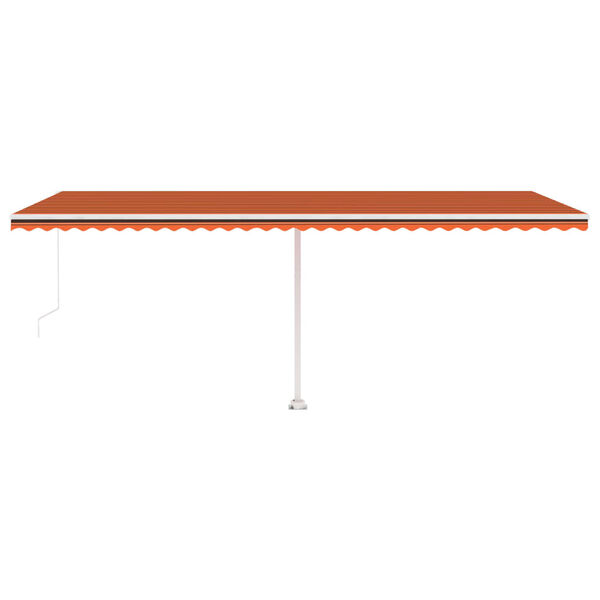 vidaXL Freestanding Manual Retractable Awning 600x350 cm Orange/Brown