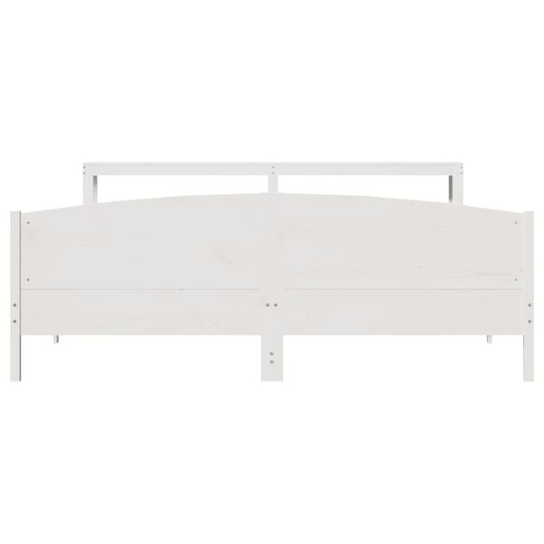 vidaXL Bed Frame without Mattress White 180x200 cm Super King Solid Wood Pine