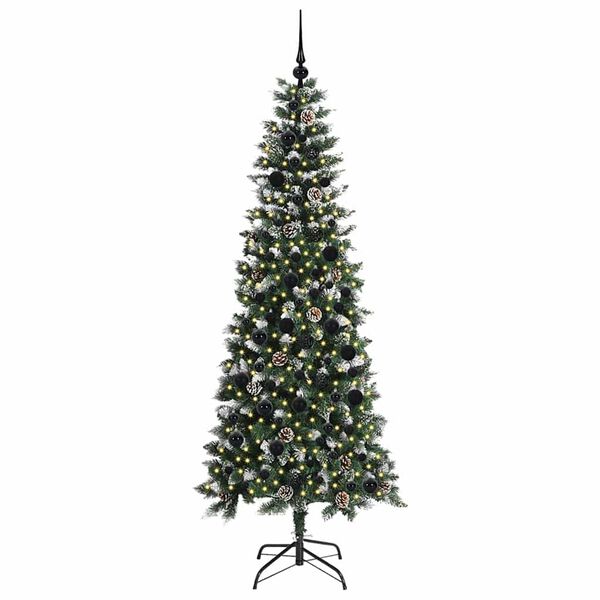 vidaXL Artificial Christmas Tree with 300 LEDs with Stand Green 210 cm