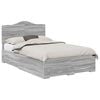 vidaXL Bed Frame with Drawer Grey Sonoma 120 x 200 cm Engineered Wood