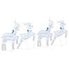 vidaXL LED Reindeers 4 pcs Silver Fabric