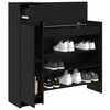 vidaXL Shoe Cabinet Black Oak 100.5 x 28 x 100 cm Engineered Wood