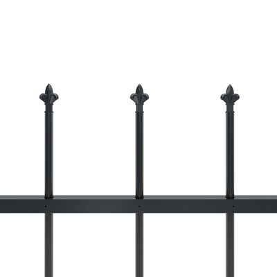 vidaXL Garden Fence with Spear Top Steel 13.6x0.8 m Black