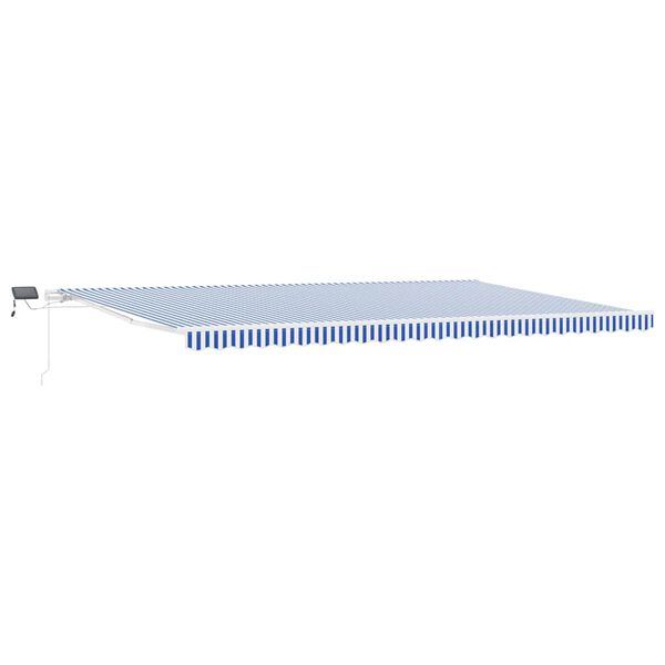 vidaXL Retractable Awning Manual Blue and White 600 x 300 cm