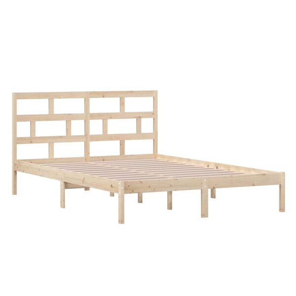 vidaXL Bed Frame without Mattress Solid Wood 140x200 cm (810017+814194)