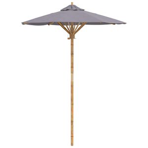 vidaXL Garden Parasol Dark Grey &Oslash; 150 x 210 cm Bamboo