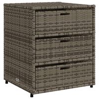 vidaXL Garden Storage Cabinet Grey 55x59x69 cm Poly Rattan