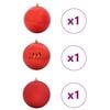 vidaXL Christmas Bauble Set XXL 3 pcs Red Plastic