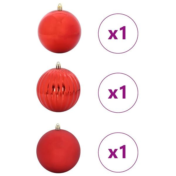 vidaXL Christmas Bauble Set XXL 3 pcs Red Plastic