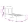 vidaXL Metal Bed Frame without Mattress with Headboard Black 75x190cm