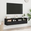 vidaXL TV Wall Cabinets 2 pcs Black 60x30x30 cm Engineered Wood