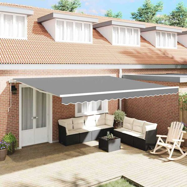 vidaXL Awning Frame White 500 x 350 cm Aluminium