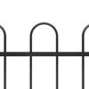 vidaXL Garden Fence with Hoop Top Steel 537x80 cm Black