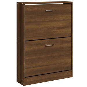 vidaXL Shoe Cabinet Brown Oak 59x17x81 cm Engineered Wood