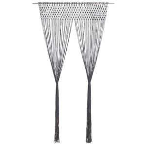 vidaXL Macrame Curtain Anthracite 140x240 cm Cotton