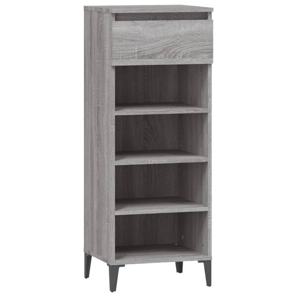 vidaXL Shoe Rack Grey Sonoma 40x36x105 cm Engineered Wood