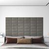vidaXL Wall Headboard 12 pcs Light Grey 30 x 15 cm Velvet