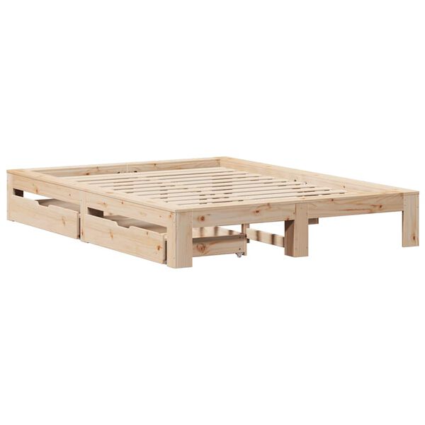 vidaXL Bed Frame without Mattress 140x190 cm Solid Wood Pine