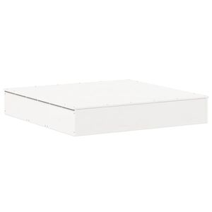 vidaXL Sandpit with Cover White 111x111x19.5 cm Solid Wood Pine