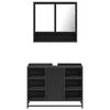 vidaXL 2 Piece Bathroom Furniture Set Black Engineered Wood