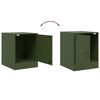vidaXL Bedside Cabinets 2 pcs Olive Green 34.5x39x44 cm Steel