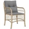 vidaXL Garden Chairs with Cushions 2 pcs Mix Beige Poly Rattan