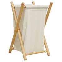 vidaXL Laundry Basket Cream White 41.5x36x63.5 cm Bamboo