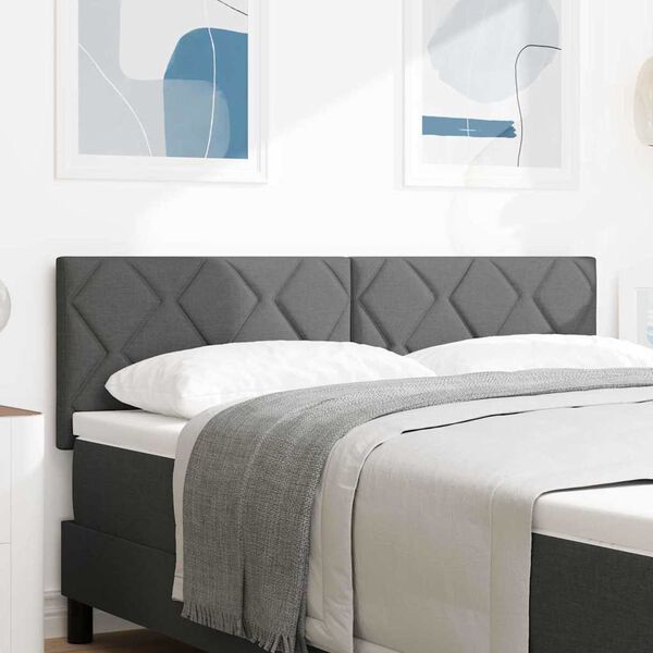 vidaXL Headboard with Headboard Dark Grey 144 cm Faux Leather