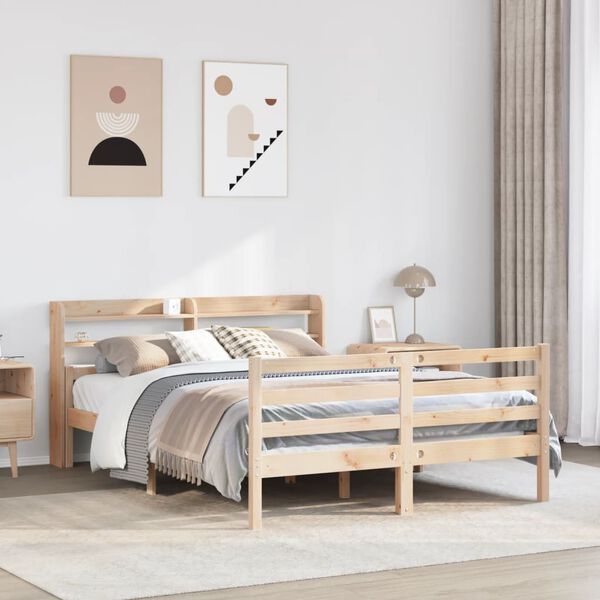 vidaXL Bed Frame with Headboard without Mattress 120x200 cm