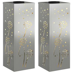 vidaXL Solar LED Pathway Light 2 pcs Silver Galvanized Steel