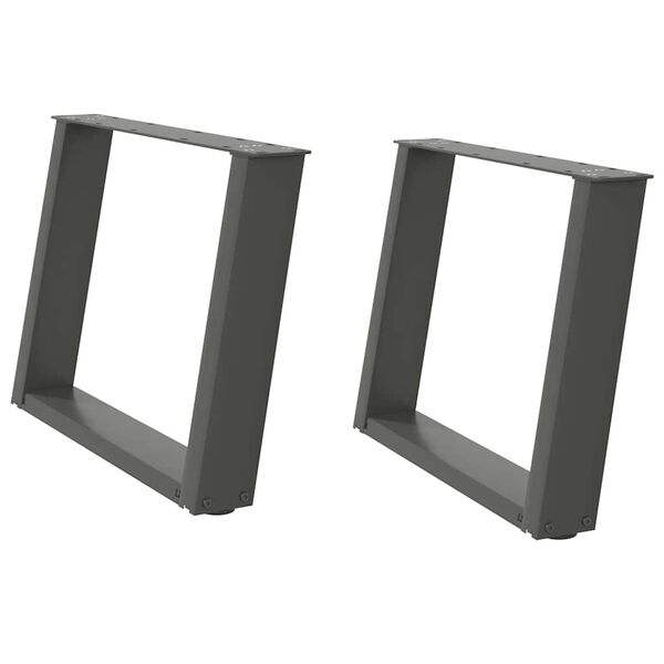 vidaXL Coffee Table Legs U-Shaped 2 pcs Anthracite 70x(42-43) cm Steel