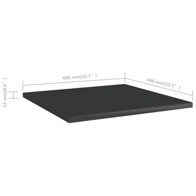 vidaXL Bookshelf Boards 4 pcs High Gloss Black 40x40x1.5 cm Engineered Wood