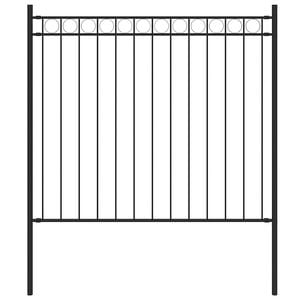 vidaXL Garden Fence Steel 1.7x0.8 m Black