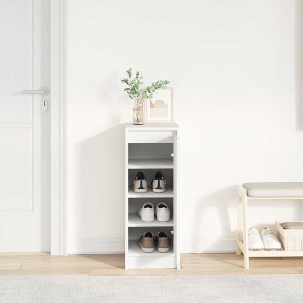 vidaXL Shoe Cabinet White 29.5x34x76 cm Engineered Wood