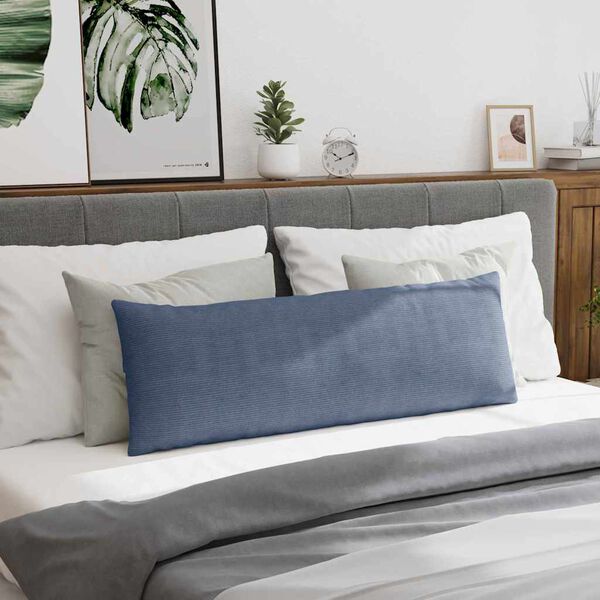 vidaXL Sofa Pillows 2 pcs Blue 120 x 40 cm Corduroy Fabric