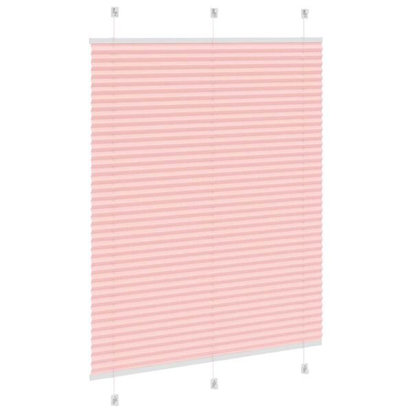 vidaXL Pleated Blind Pink 105x100 cm Fabric Width 104.4 cm Polyester