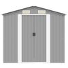 vidaXL Garden Storage Shed Grey Metal 204x132x186 cm