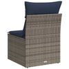 vidaXL Garden Sofa with Cushion 3 pcs Grey Poly rattan