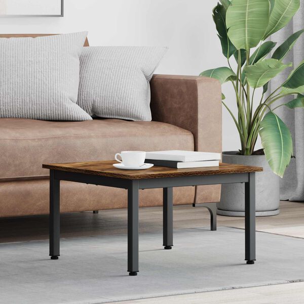 vidaXL Coffee Table Smoke Oak 60 x 60 x 36 cm Engineered Wood