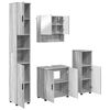 vidaXL Bathroom Furniture Set Wall-mounted with Door 4 pcs Grey Sonoma