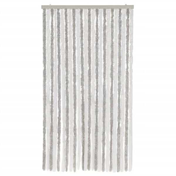 vidaXL Fly Curtain Light Grey and White 100x230 cm Chenille
