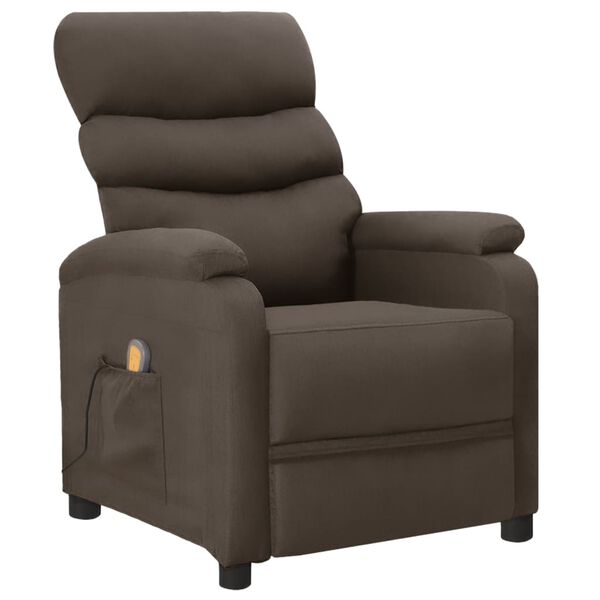 vidaXL Wing Back Massage Reclining Chair Grey Faux Leather